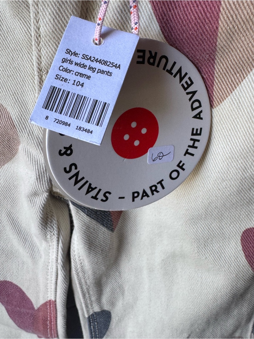 NWT Girls’ Stains & Stories Heart Print Denim Pants - Sz. 104 (4) - Picture 7 of 11